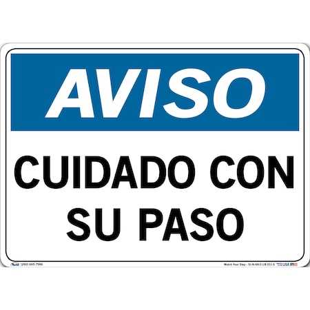 Vestil Vinyl Label Sign, 10-1/2" Height, 14-1/2" Width, Vinyl Label, Rectangle, Spanish SI-N-48-C-LB-011-S
